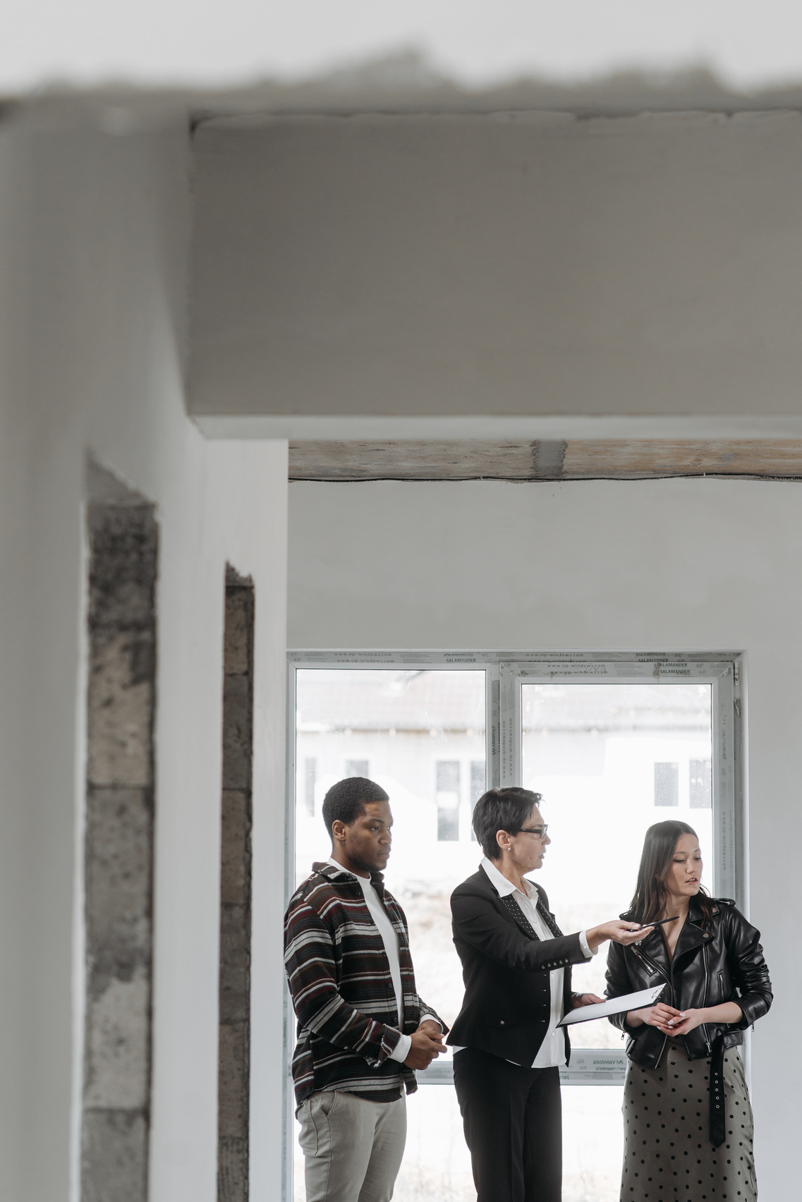 Property management team discussing a site