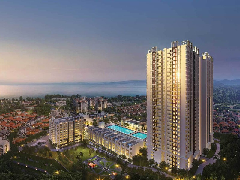 Residential development at dusk